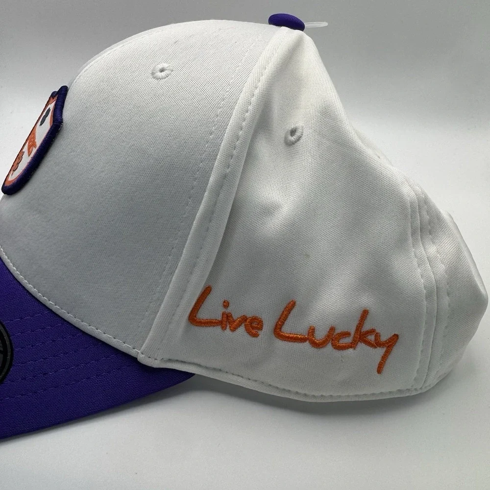 Clemson‎ Tigers Black Clover White Purple Snapback Golf Hat Men's College
